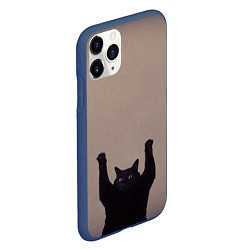 Чехол iPhone 11 Pro матовый Кот сдается, цвет: 3D-тёмно-синий — фото 2