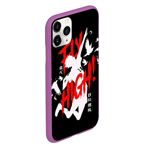 Чехол iPhone 11 Pro матовый Haikyuu Haikyu Haikuu ! / 3D-Фиолетовый – фото 2
