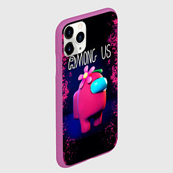 Чехол iPhone 11 Pro матовый AMONG US, цвет: 3D-фиолетовый — фото 2