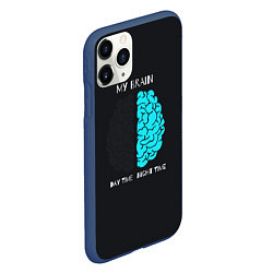 Чехол iPhone 11 Pro матовый МОЗГ ДНЁМ НОЧЬЮ, цвет: 3D-тёмно-синий — фото 2