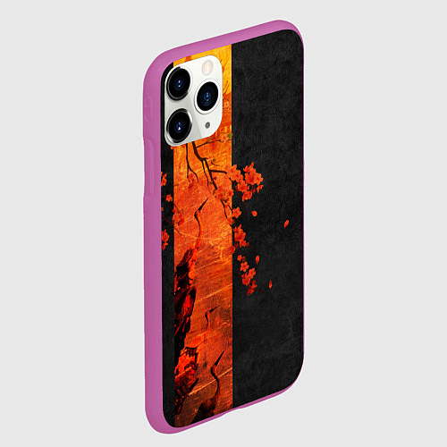 Чехол iPhone 11 Pro матовый ЦАПЛЯ / 3D-Фиолетовый – фото 2