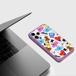 Чехол iPhone 11 Pro матовый BTS BT21, цвет: 3D-фиолетовый — фото 2