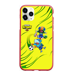 Чехол iPhone 11 Pro матовый Brawl Stars футбол, цвет: 3D-красный