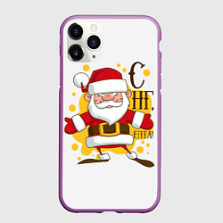 Чехол iPhone 11 Pro матовый С НГ, ёпта!, цвет: 3D-фиолетовый