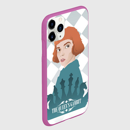 Чехол iPhone 11 Pro матовый Ход королевы / 3D-Фиолетовый – фото 2