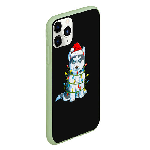 Чехол iPhone 11 Pro матовый Щенок / 3D-Салатовый – фото 2