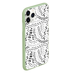 Чехол iPhone 11 Pro матовый Дорожки из следов, цвет: 3D-салатовый — фото 2