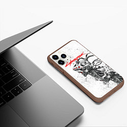 Чехол iPhone 11 Pro матовый CYBERPUNK 2077, цвет: 3D-коричневый — фото 2