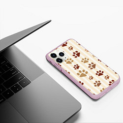 Чехол iPhone 11 Pro матовый Лапки, цвет: 3D-розовый — фото 2