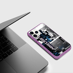 Чехол iPhone 11 Pro матовый Minecraft, цвет: 3D-фиолетовый — фото 2