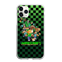 Чехол iPhone 11 Pro матовый Minecraft, цвет: 3D-белый