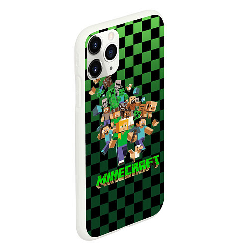 Чехол iPhone 11 Pro матовый Minecraft / 3D-Белый – фото 2