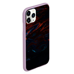 Чехол iPhone 11 Pro матовый Абстракция разводы красок, цвет: 3D-сиреневый — фото 2