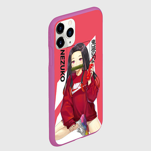 Чехол iPhone 11 Pro матовый Nezuko / 3D-Фиолетовый – фото 2
