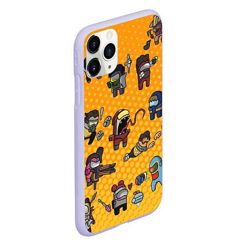 Чехол iPhone 11 Pro матовый Among Us / 3D-Светло-сиреневый – фото 2