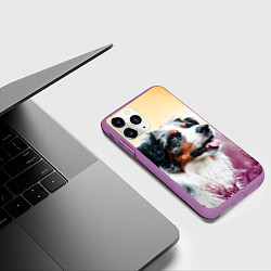 Чехол iPhone 11 Pro матовый Австралийская Овчарка, цвет: 3D-фиолетовый — фото 2