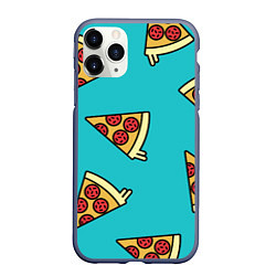 Чехол iPhone 11 Pro матовый Пицца, цвет: 3D-серый