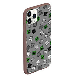 Чехол iPhone 11 Pro матовый Minecraft, цвет: 3D-коричневый — фото 2