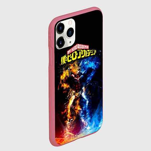 Чехол iPhone 11 Pro матовый Моя геройская академия / 3D-Малиновый – фото 2