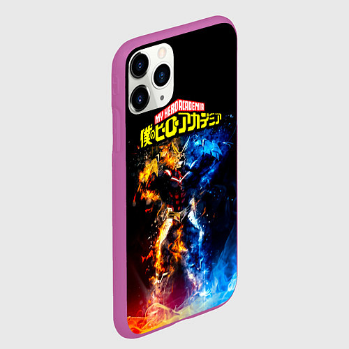Чехол iPhone 11 Pro матовый Моя геройская академия / 3D-Фиолетовый – фото 2
