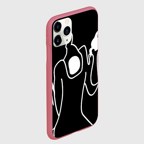 Чехол iPhone 11 Pro матовый Haunted Family / 3D-Малиновый – фото 2