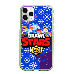 Чехол iPhone 11 Pro матовый BRAWL STARS LOU, цвет: 3D-салатовый
