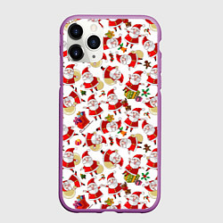 Чехол iPhone 11 Pro матовый Дед Мороз, цвет: 3D-фиолетовый