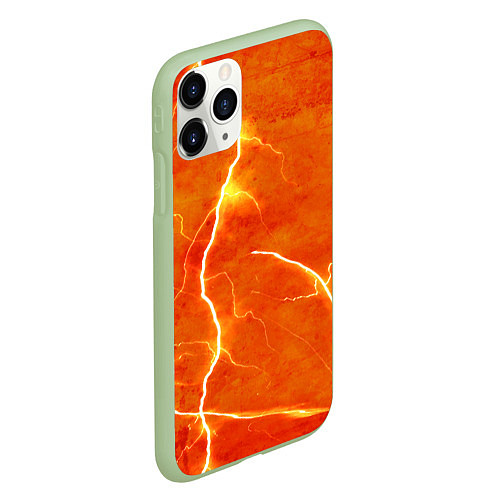 Чехол iPhone 11 Pro матовый Молния / 3D-Салатовый – фото 2