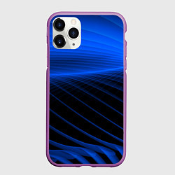 Чехол iPhone 11 Pro матовый Неоновые лучи, цвет: 3D-фиолетовый