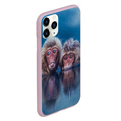 Чехол iPhone 11 Pro матовый Обезьяны, цвет: 3D-розовый — фото 2