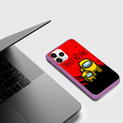 Чехол iPhone 11 Pro матовый AMONG US - НЕ ВЕРЬ НИКОМУ, цвет: 3D-фиолетовый — фото 2