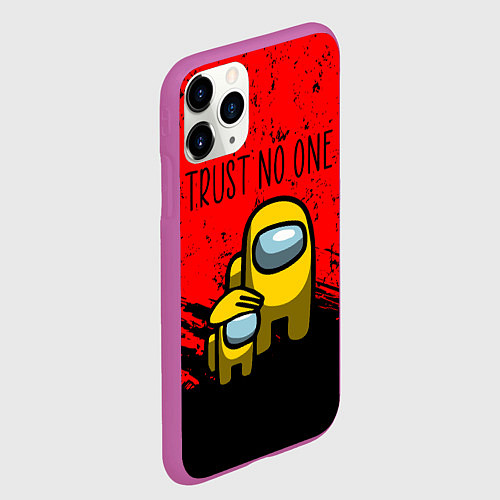 Чехол iPhone 11 Pro матовый AMONG US - НЕ ВЕРЬ НИКОМУ / 3D-Фиолетовый – фото 2