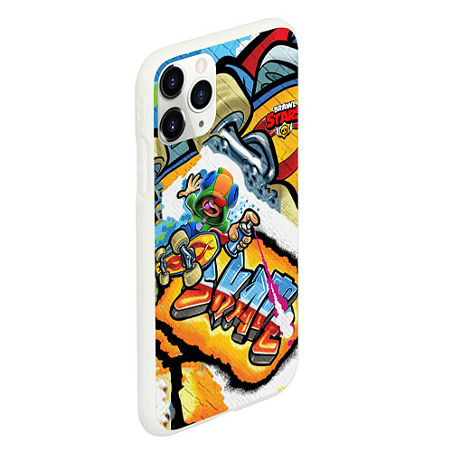 Чехол iPhone 11 Pro матовый Brawl Stars skateboard  / 3D-Белый – фото 2