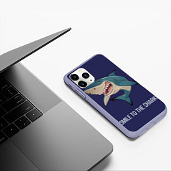 Чехол iPhone 11 Pro матовый Улыбнись акуле, цвет: 3D-светло-сиреневый — фото 2