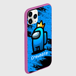 Чехол iPhone 11 Pro матовый AMONG US - Синий в Короне, цвет: 3D-фиолетовый — фото 2
