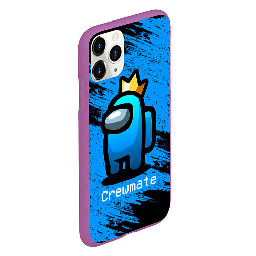 Чехол iPhone 11 Pro матовый AMONG US - Синий в Короне / 3D-Фиолетовый – фото 2