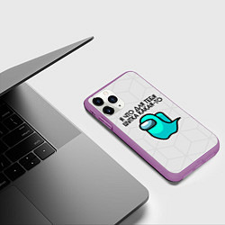 Чехол iPhone 11 Pro матовый Among us, цвет: 3D-фиолетовый — фото 2