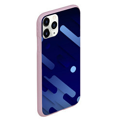 Чехол iPhone 11 Pro матовый Абстрактные линии, цвет: 3D-розовый — фото 2