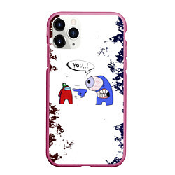 Чехол iPhone 11 Pro матовый Among Us - YOU! Z, цвет: 3D-малиновый