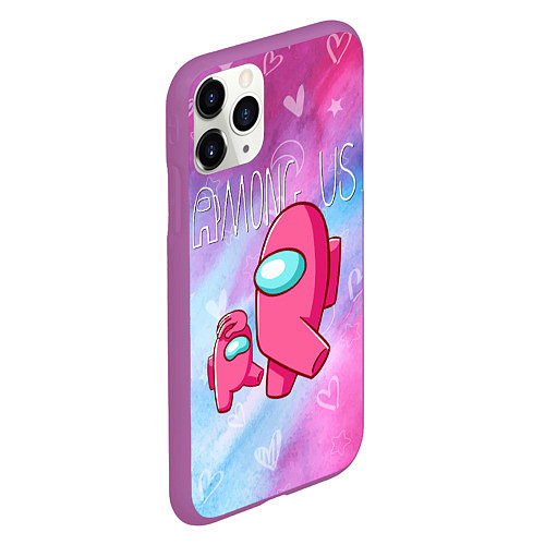 Чехол iPhone 11 Pro матовый Among Us Baby Z / 3D-Фиолетовый – фото 2