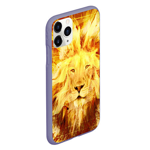 Чехол iPhone 11 Pro матовый Лев / 3D-Серый – фото 2