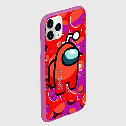 Чехол iPhone 11 Pro матовый Among us, цвет: 3D-фиолетовый — фото 2