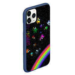 Чехол iPhone 11 Pro матовый Among Us, цвет: 3D-тёмно-синий — фото 2