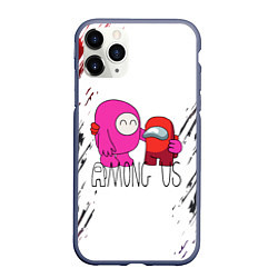 Чехол iPhone 11 Pro матовый Among Us Friend Z, цвет: 3D-серый