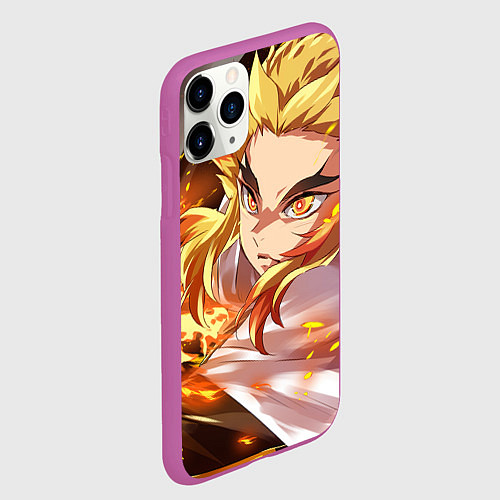 Чехол iPhone 11 Pro матовый Клинок Рассекающий Демонов / 3D-Фиолетовый – фото 2