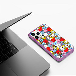 Чехол iPhone 11 Pro матовый BT21 BTS, цвет: 3D-фиолетовый — фото 2