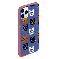 Чехол iPhone 11 Pro матовый Котики, цвет: 3D-малиновый — фото 2