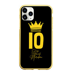 Чехол iPhone 11 Pro матовый Diego Maradona, цвет: 3D-желтый