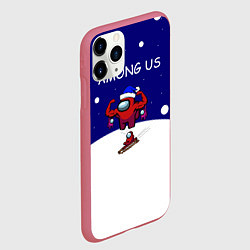 Чехол iPhone 11 Pro матовый Спортивный AMONG US, цвет: 3D-малиновый — фото 2