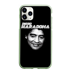 Чехол iPhone 11 Pro матовый Диего Марадона, цвет: 3D-салатовый